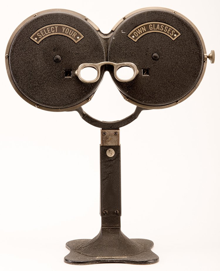 Shore Select Your Own Glasses Self-Fit Machine.: Shore Select Your Own Glasses Self-Fit Machine. Shore, ca. 1940. Very much like our modern machines, is it better now or now. 19.