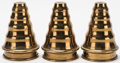 Cups and Balls. Circa 1900. Unusual set of turned brass (1 of 1)