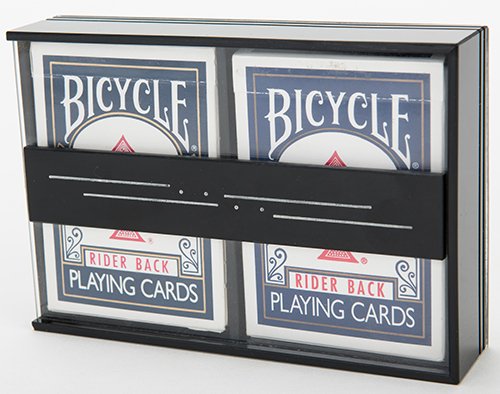 Surprise Box. Holland: Anverdi, ca. 1980. Cards are: Surprise Box. Holland: Anverdi, ca. 1980. Cards are dealt into a two-deck case one at a time. Suddenly, the lid of the box snaps shut on its own. The card on top of the deck in the spectator's hand is