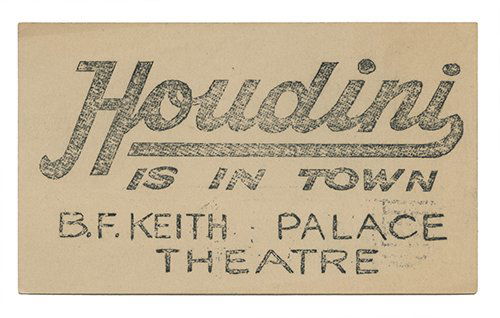 Houdini, Harry (Ehrich Weiss). Houdini Is In Town (1 of 1)