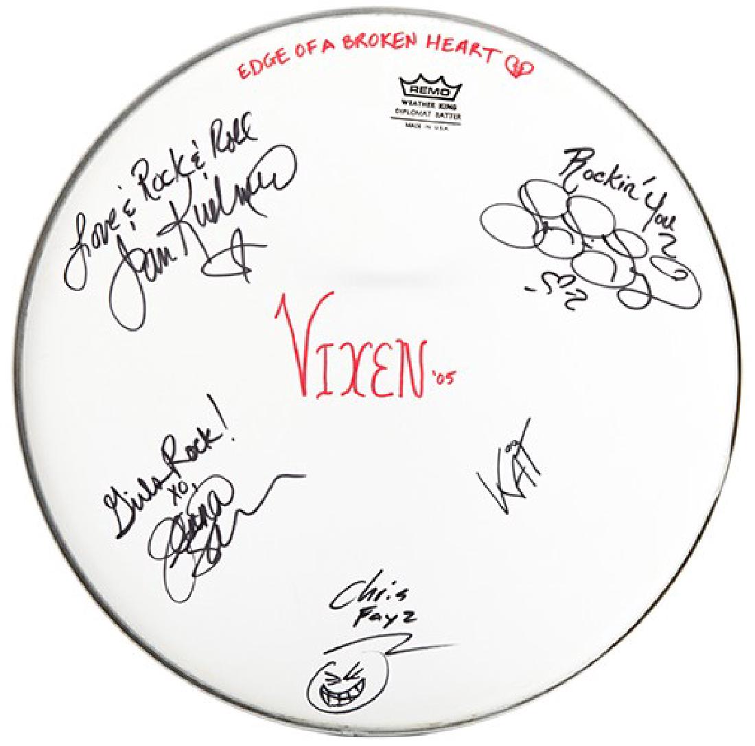 Vixen Autographed Drum Head. (1 of 1)