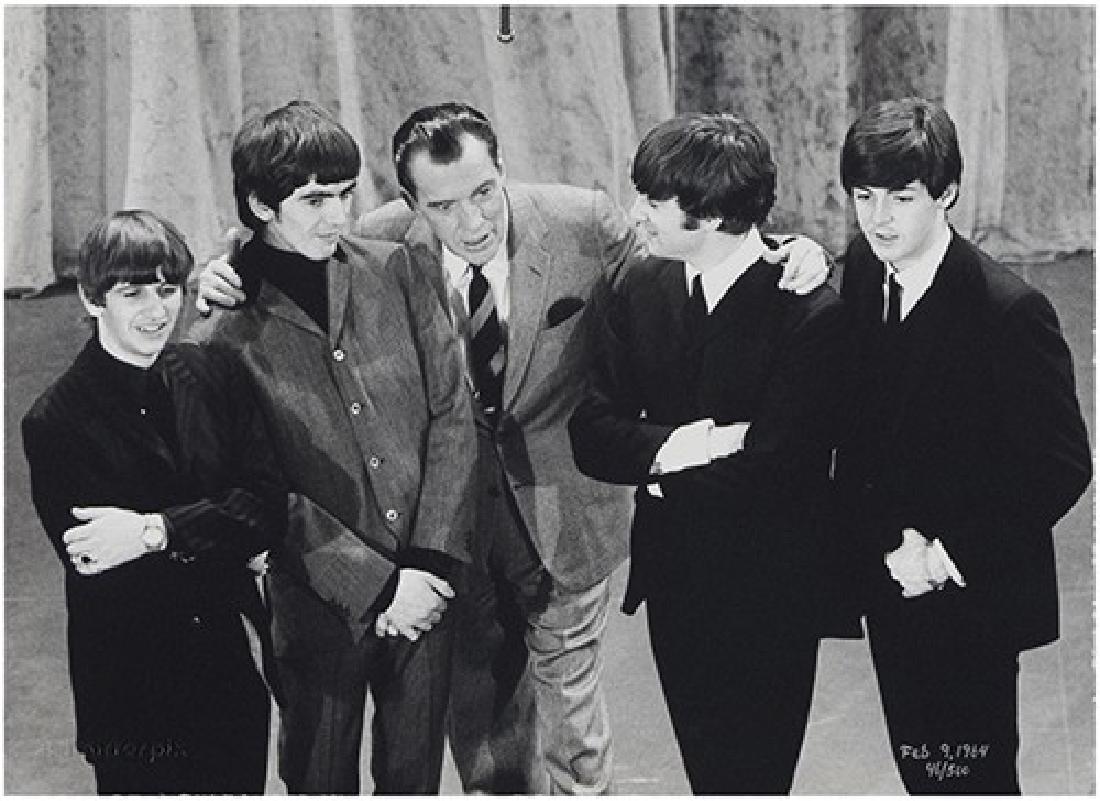 The Beatles ‘Feb. 9, 1967’ Ed Sullivan Show Giclee.: The Beatles ‘Feb. 9, 1967’ Ed Sullivan Show Giclee. Mirrorpix, 1964; printed 1990s. Limited edition silver giclee print on rag paper, numbered and titled in silver ballpoint lower right. Number 46