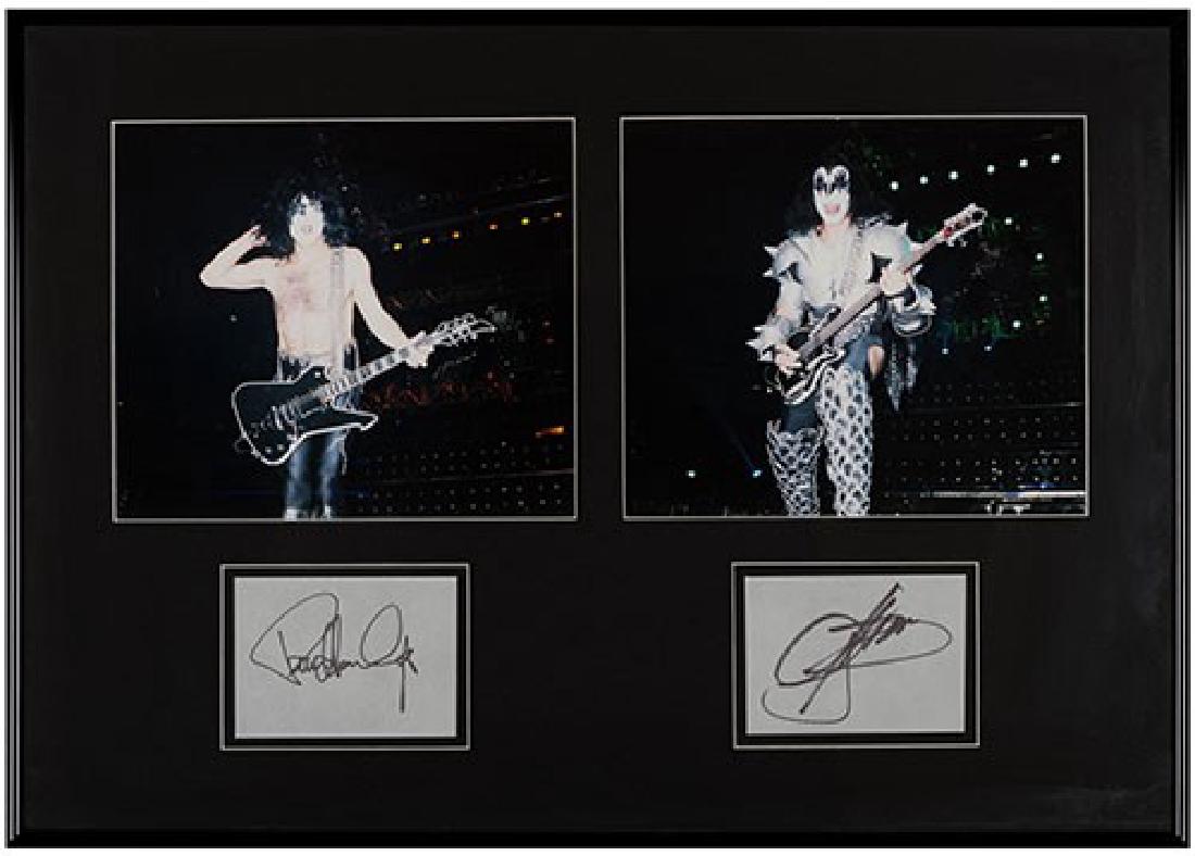 Kiss Gene Simmons and Paul Stanley Autograph Display. (1 of 1)