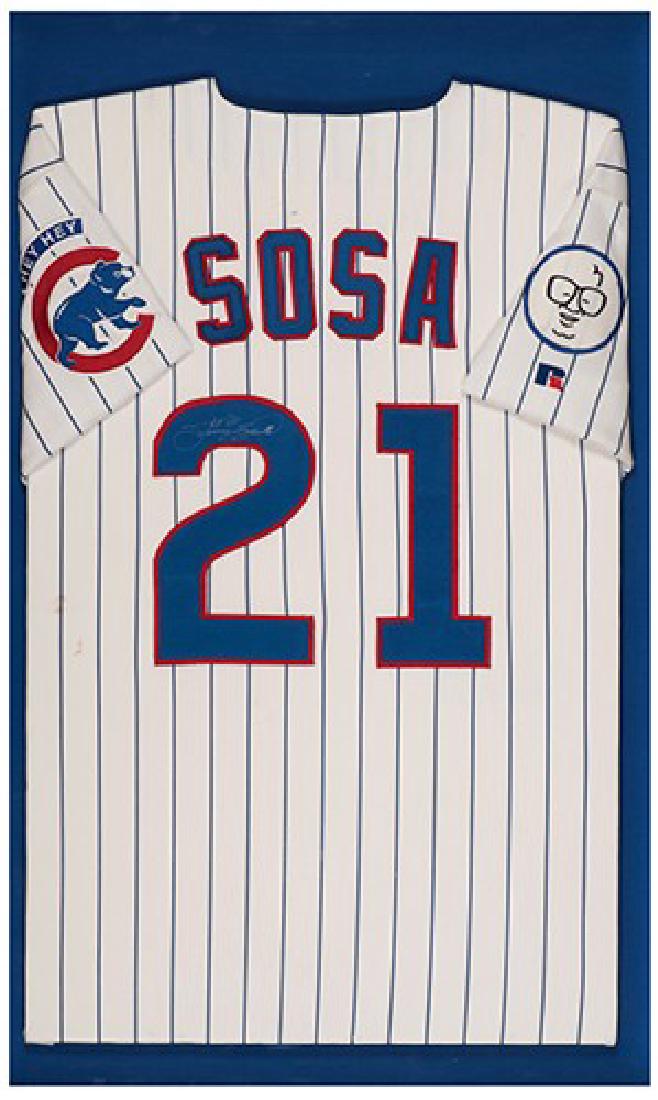 Sammy Sosa Framed Signed Jersey. (1 of 1)