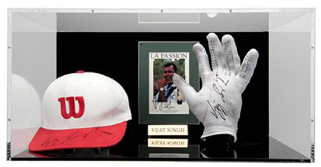 Vijay Singh Signed Used Golfing Hat and Glove. (1 of 1)