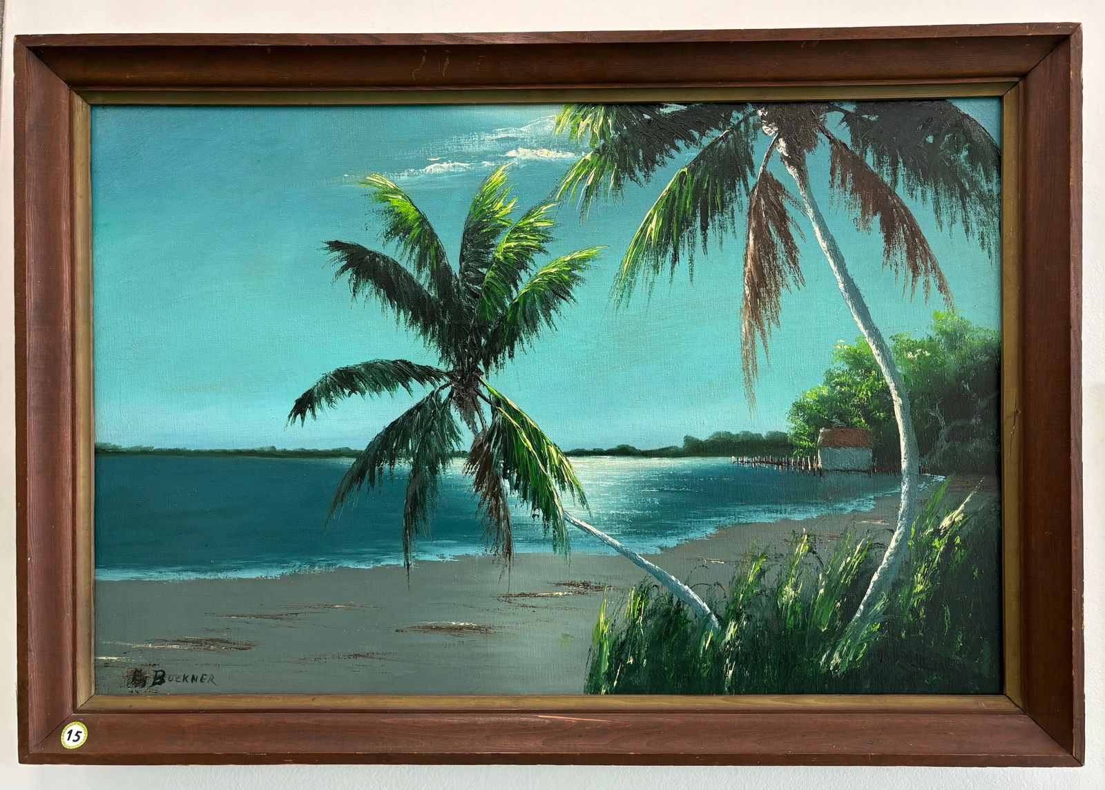 Ellis Buckner "Night Palms" 24X36 on Canvas, Florida Highwaymen Painting (1 of 5)