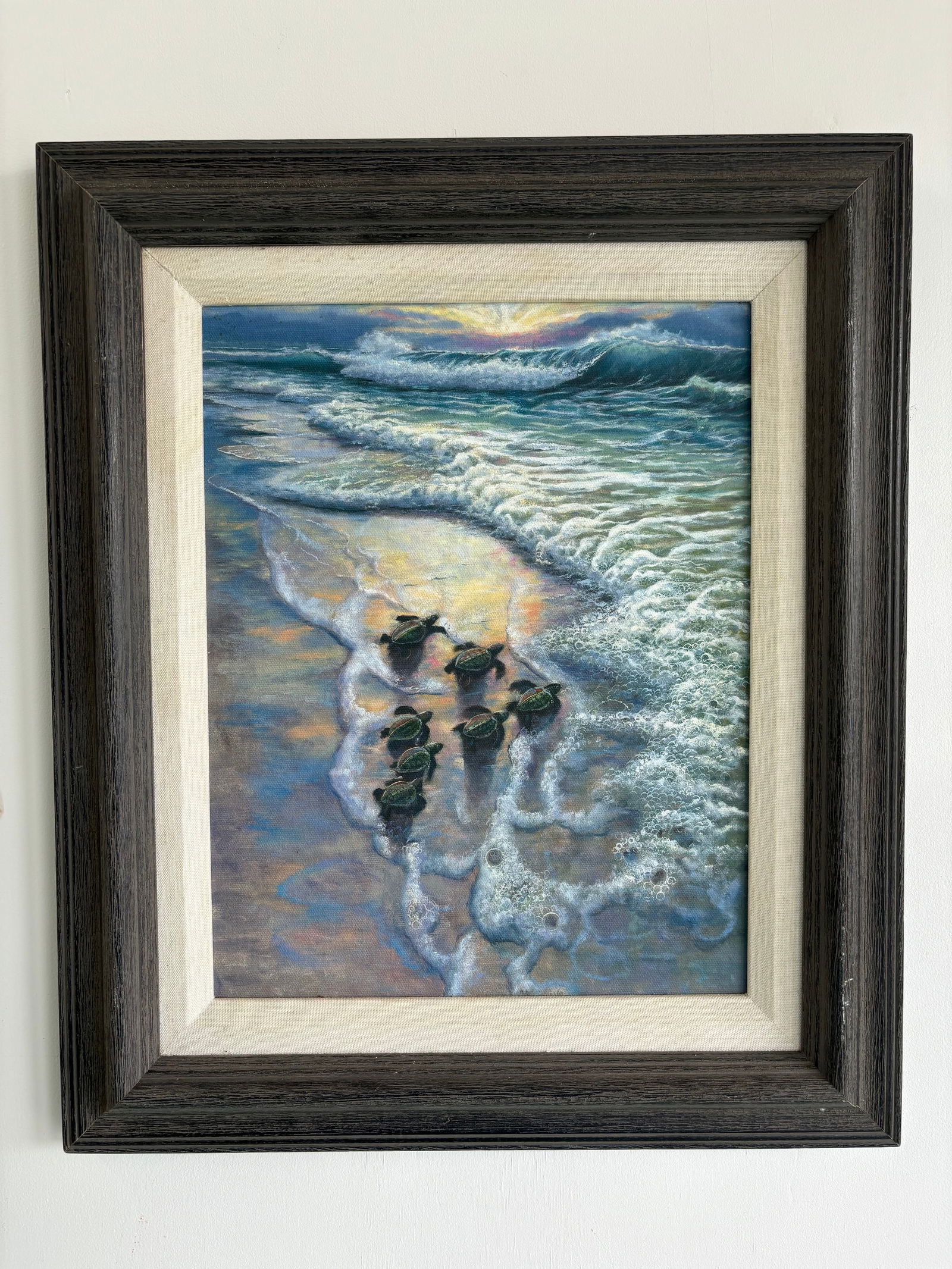 Charles Walker "Sea Turtles" Giclee 16X13 Print, Florida Highwaymen Painting (1 of 3)