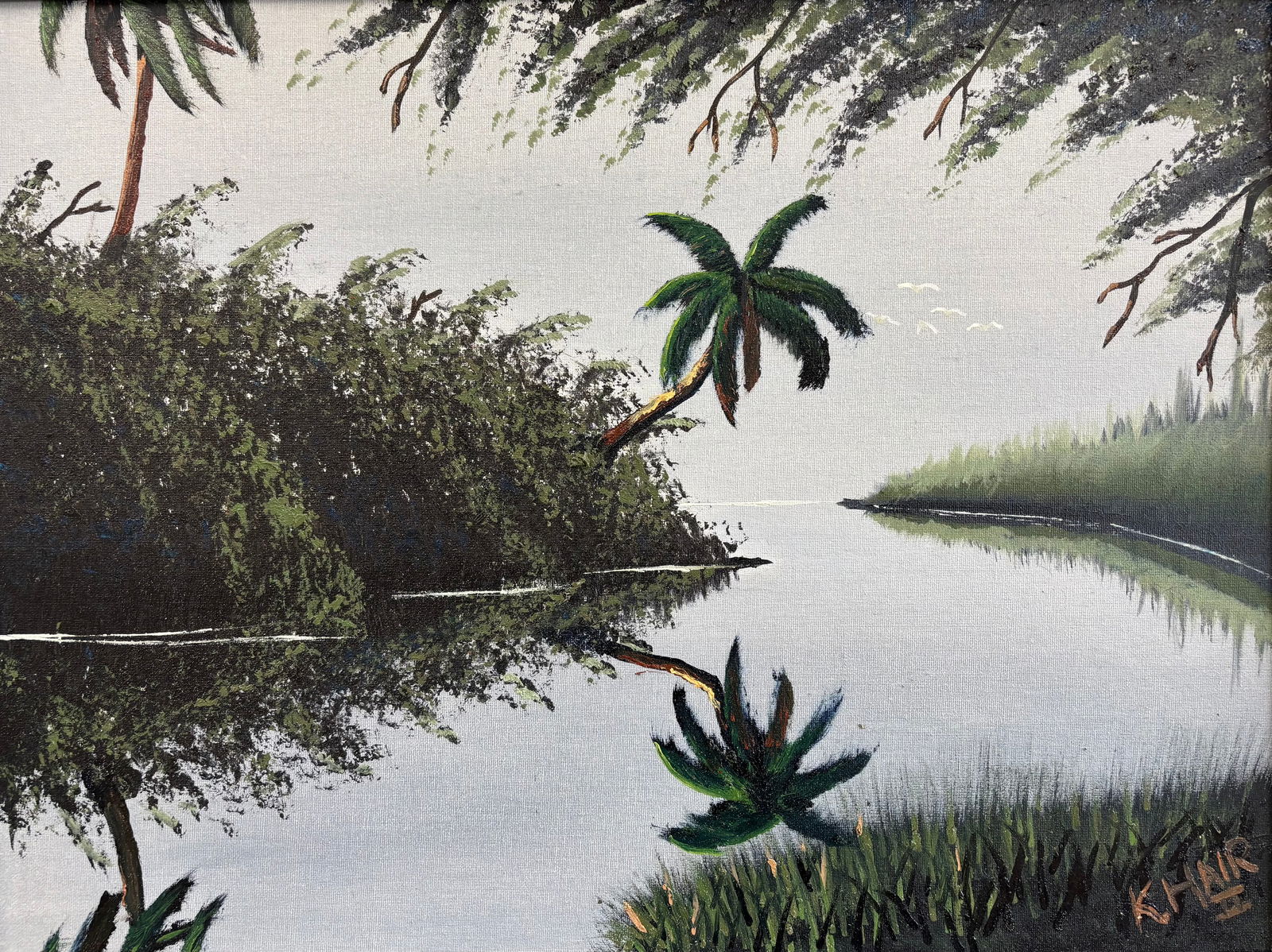 Kelvin Hair II  "Reflections down river" Florida Highwaymen Second Generation Canvas Board 18X24 (1 of 4)