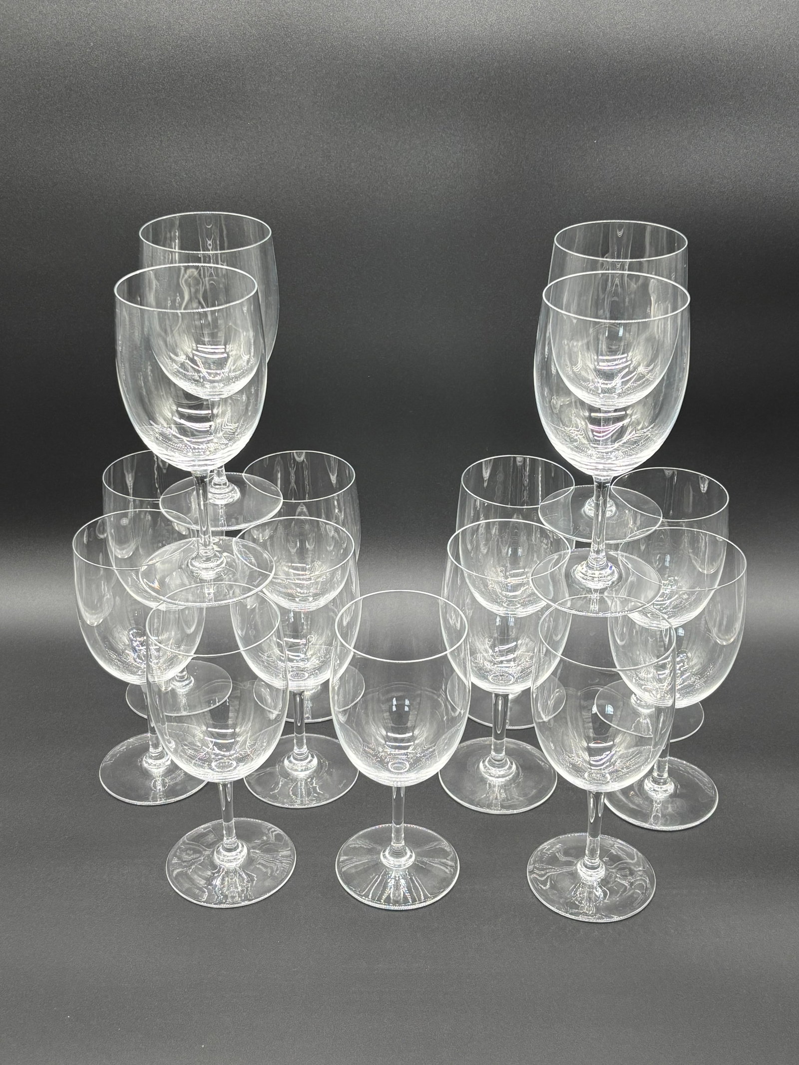 Baccarat Crystal Fortified Wine Glasses Lot of 15 (Small) C.1970's: Type: Baccarat Crystal Glasses Quantity: Lot of 15 Dimensions: Length: 5" Width: 2" Depth: 3" Origin: France Produce