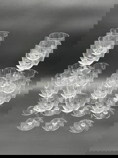 Baccarat Crystal Glasses Lot of 15 (Small): Type: Baccarat Crystal Glasses Quantity: Lot of 15 Dimensions: Length: 5" Width: 2" Depth: 3" Origin: France