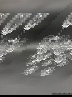 Baccarat Crystal Glasses - Lot of 12 (Tall Height): Type: Baccarat Crystal Glasses Quantity: Lot of 9 Dimensions: Length: 7" Width: 3" Depth: 4" Origin: France