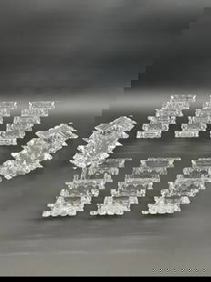Baccarat Crystal Glass Candle Holders - Lot of 8: Type: Baccarat Crystal Glasses Quantity: Lot of 8 Dimensions: Length: 4.5" Width: 3" Depth: 3.5" Origin: France