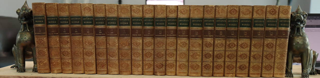 Washington Irving Antique Book Lot: Author(s): Washington Irving Book Title: Various Paper Type: Size in inches: 7.5 x 5.25 Origin: New York Author Bio: Washington Irving (April 3, 1783 – November 28, 1859) was an American short-story