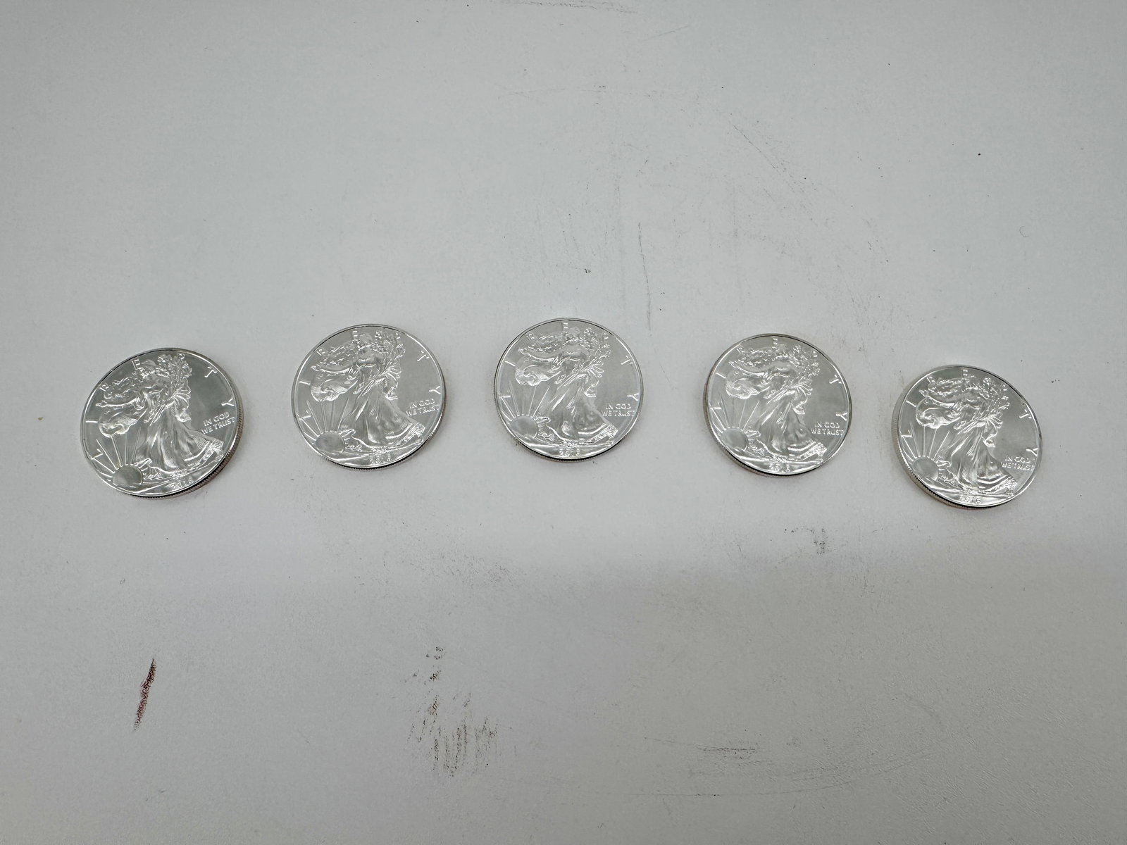 Silver Coins One Ounce Five 2016 American Eagle 1 1 oz Bullion 1.5 inch (1 of 5)