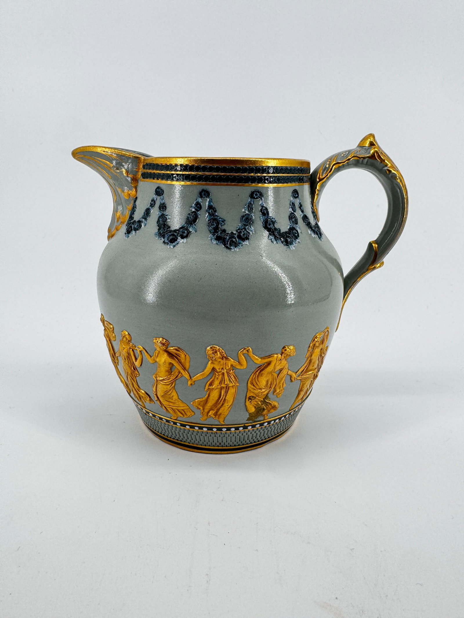 Copeland England Pitcher with Gilded Classical Figures 7.5x5x6.5in (1 of 5)