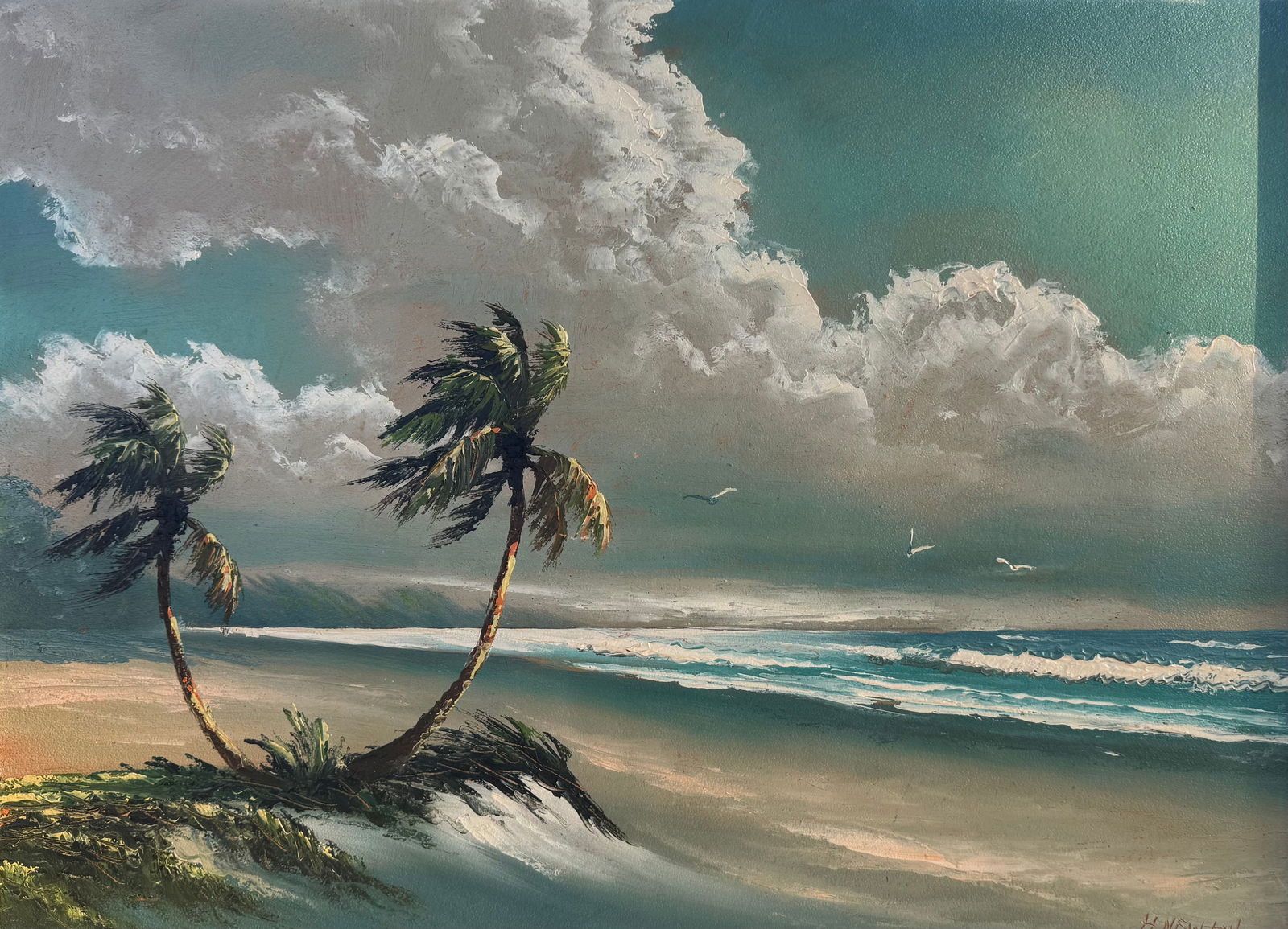 Beneath the Moving Sky, Reverse Rio Mar by Harold Newton, 24 x 32, Oil on Upson, Florida Highwaymen (1 of 5)