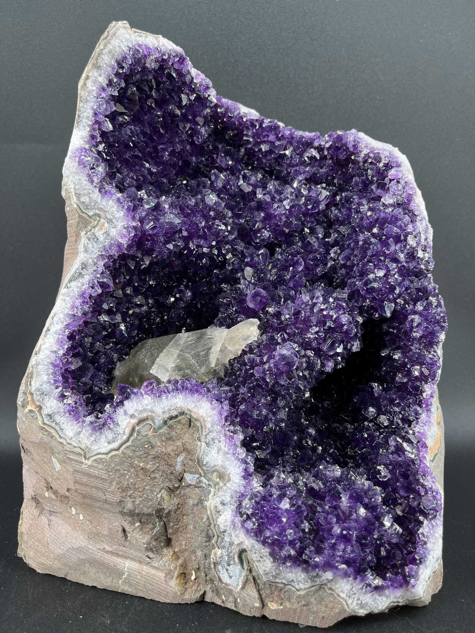 Large Amethyst Crystal with Calcite Inclusion 11 x 8 (Uruguay) (1 of 6)
