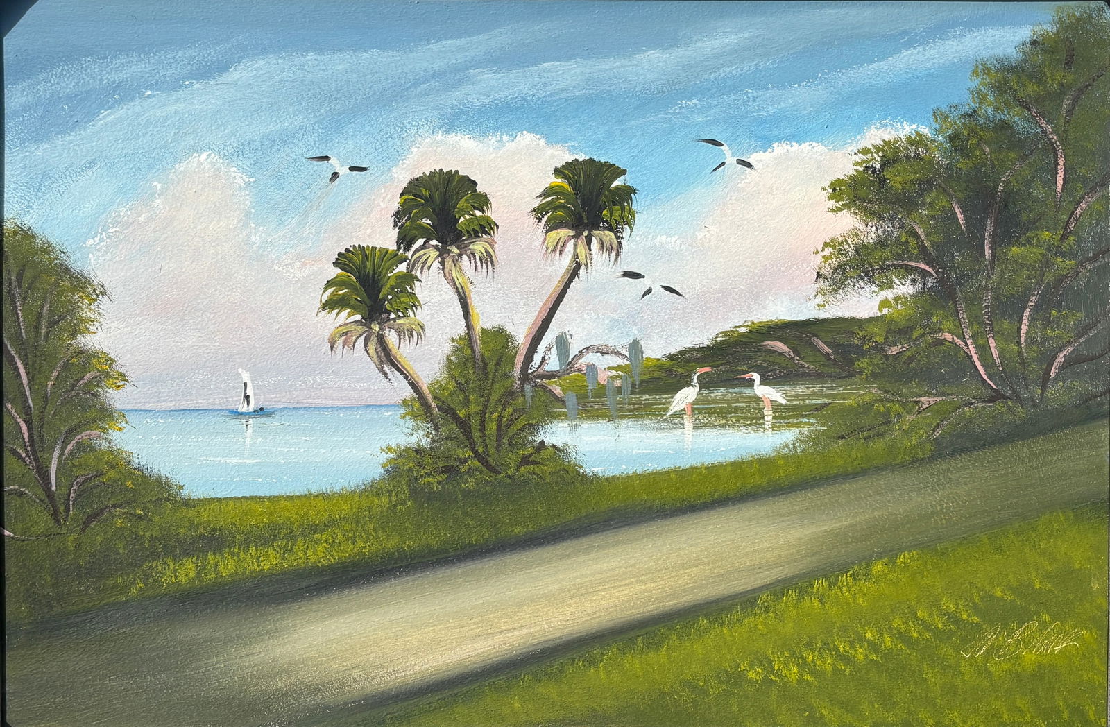 Al Black, Florida Highwaymen Painting “The Road Finds the River" 24 x 36 (1 of 5)