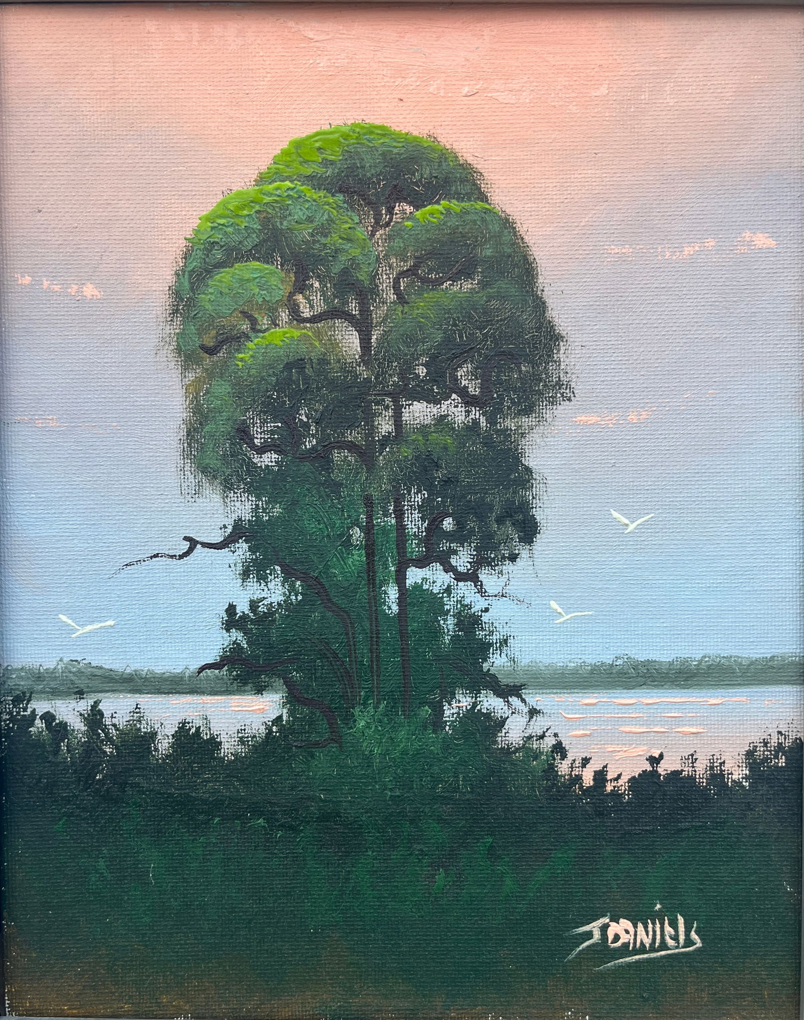 Johnny Daniels, Florida Highwaymen Painting “Loblolly at Dusk" 8 x 10 (1 of 5)