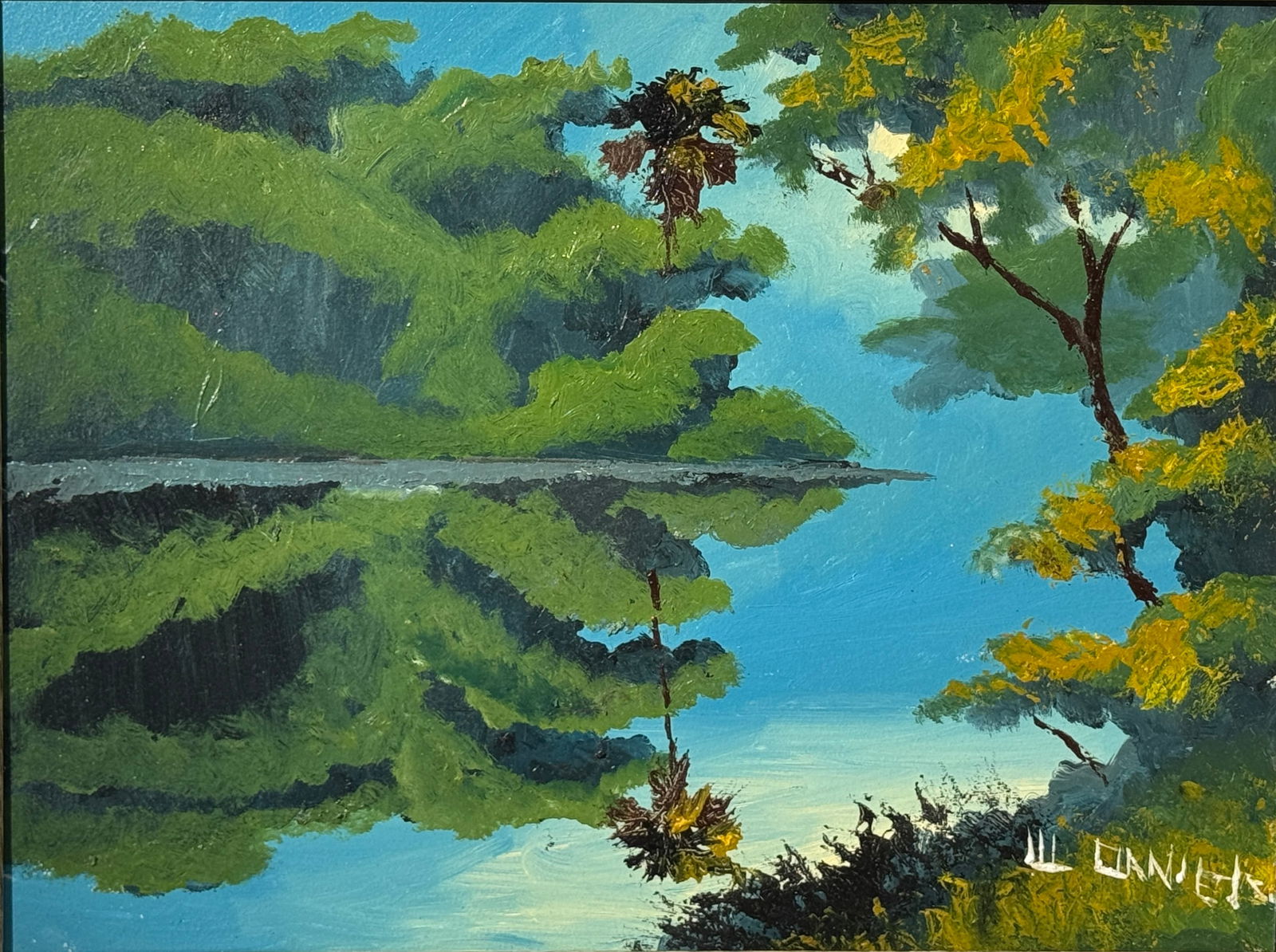 Willie Daniels, Florida Highwaymen Painting “Mirror Reach on the St. Lucie" 12 x 16 (1 of 5)