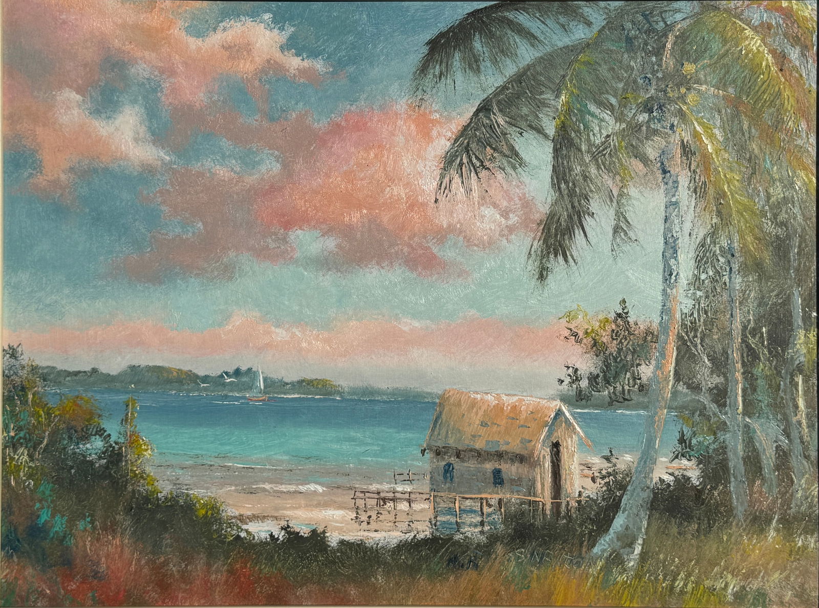 Sam Newton, Florida Highwaymen Painting “The Hut Still Stands" 18 x 24 (1 of 5)
