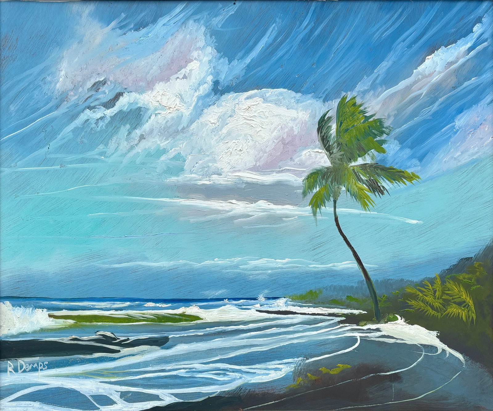 Rodney Demps, Florida Highwaymen Painting, 20 x 24 — When the Sky Would Not Behave (1 of 5)