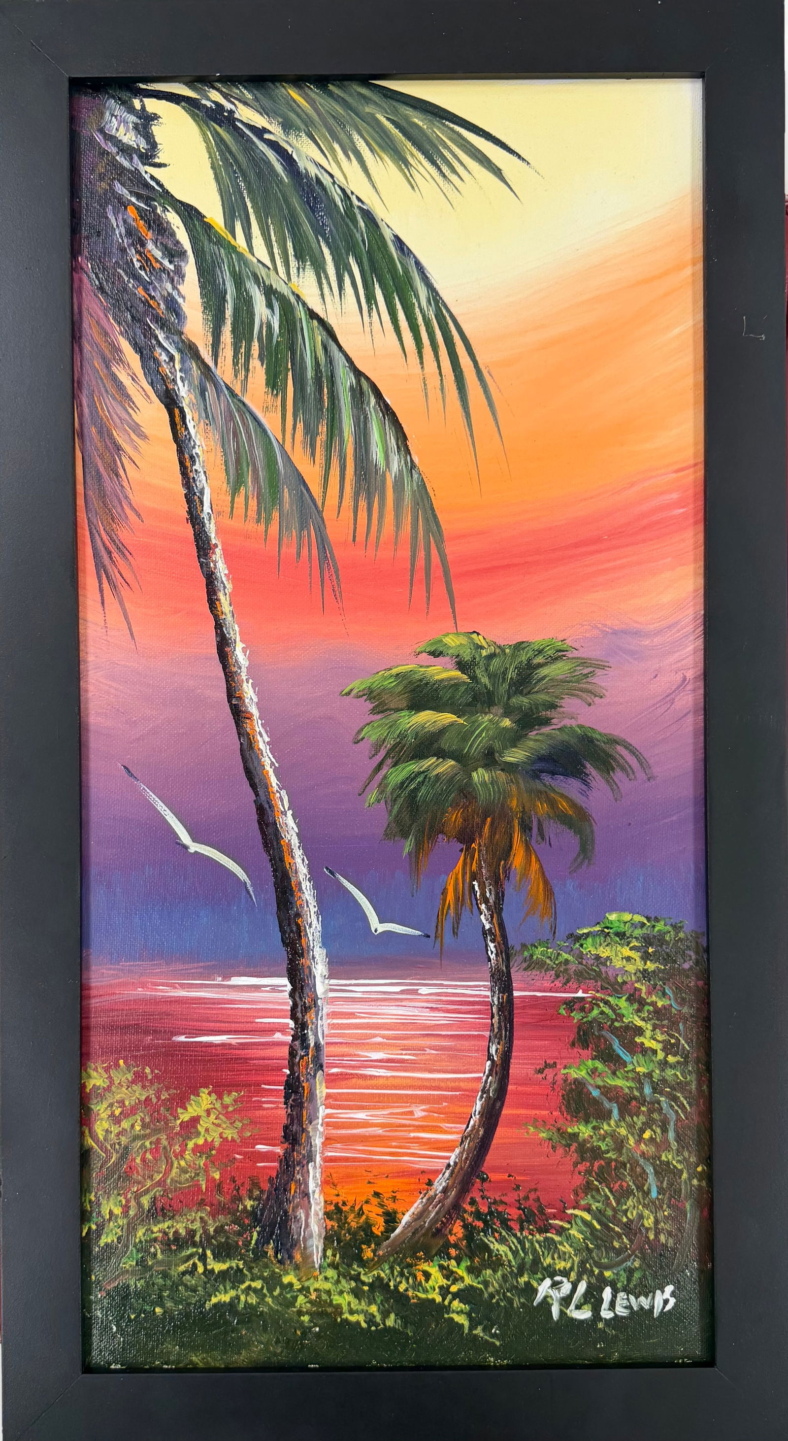 R.L. Lewis, Florida Highwaymen Painting, 20 x 10, Pink Horizon Rising (1 of 5)