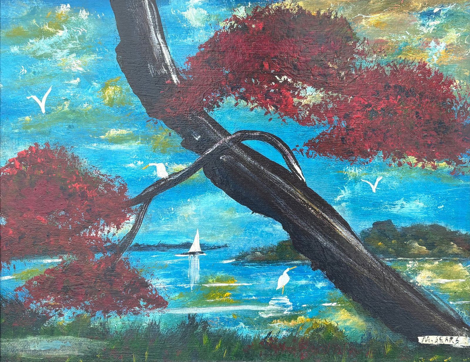 Michael Sears, Florida Landscape Painting, 14 x 18 — Through the Branches (1 of 5)