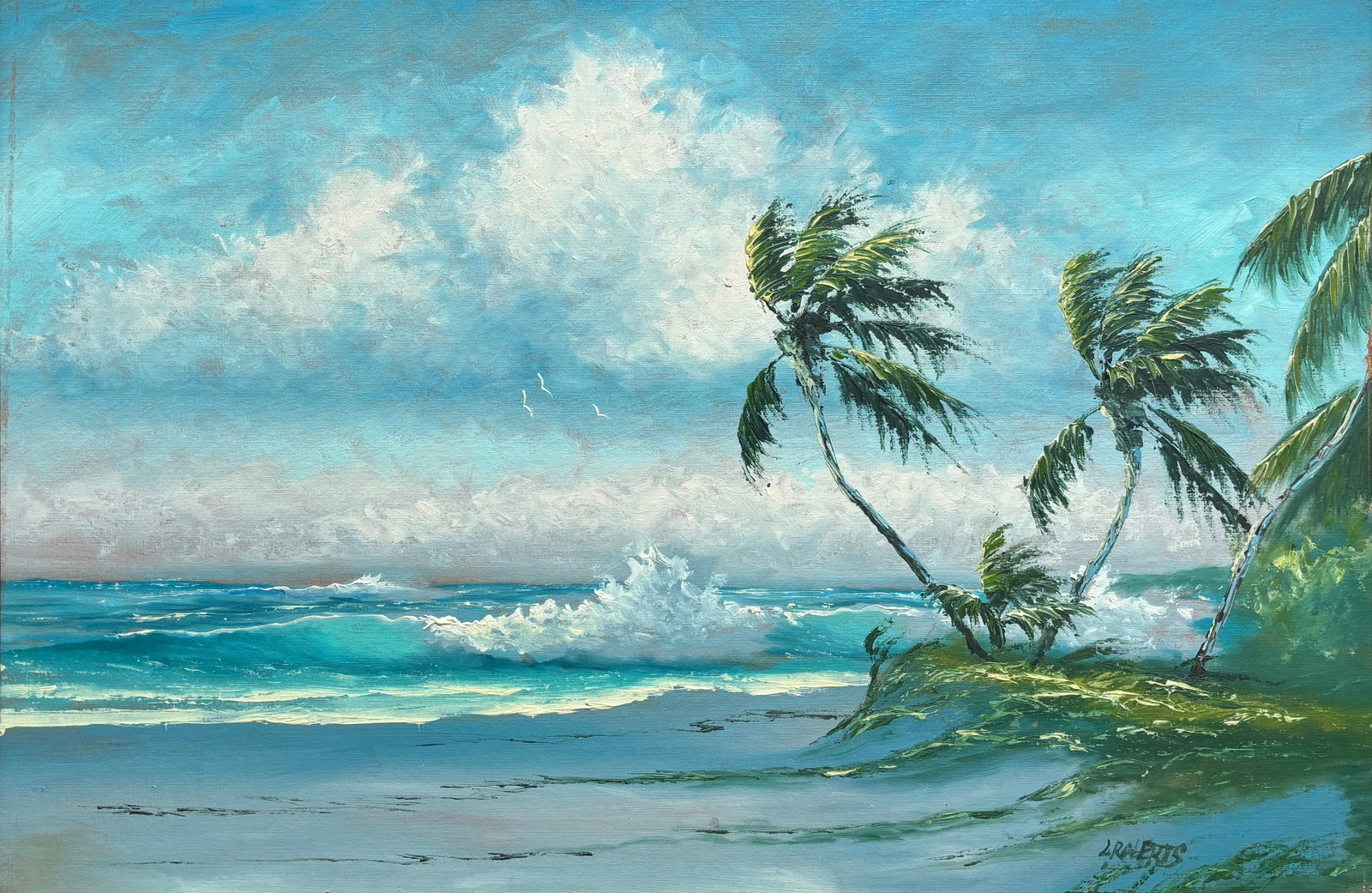 Livingston Roberts, Florida Highwaymen Painting, 24 x 36 — Breeze and Break (1 of 5)