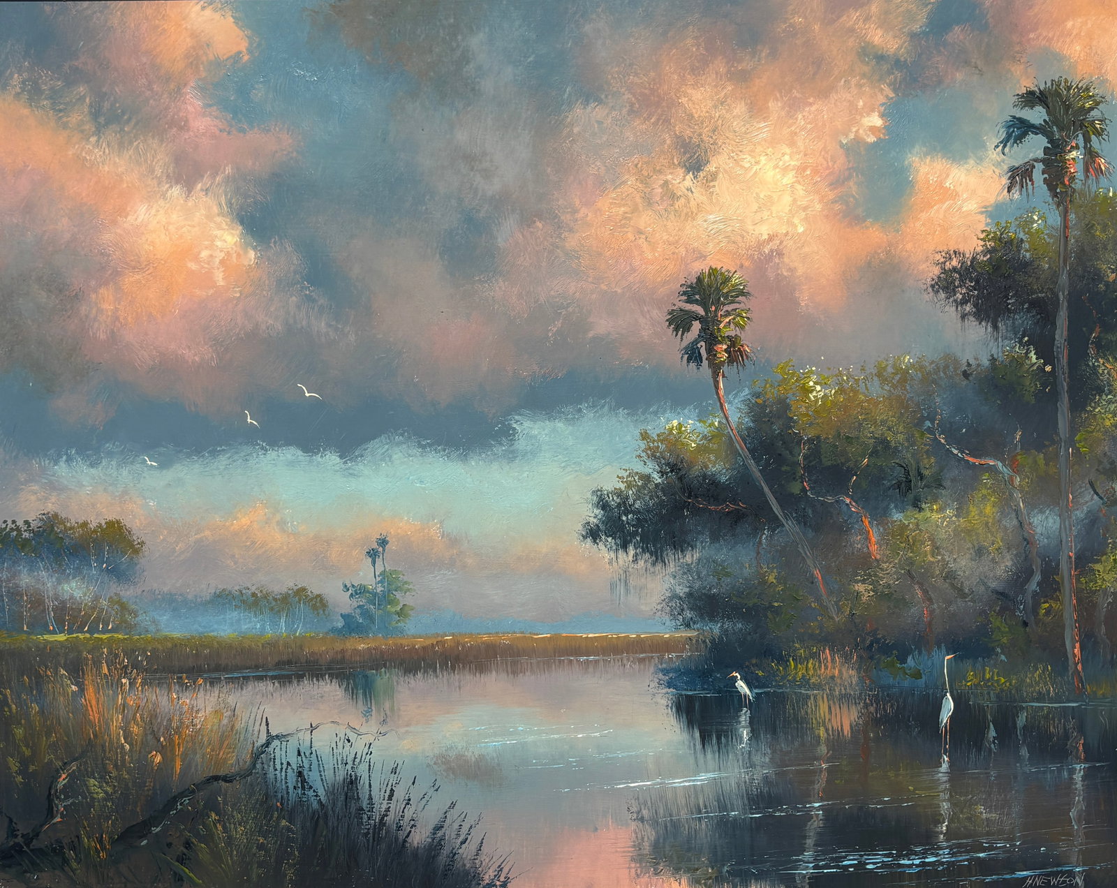 Harold Newton, Florida Highwaymen Painting, 24 x 30 — Sky in Full Color (1 of 5)