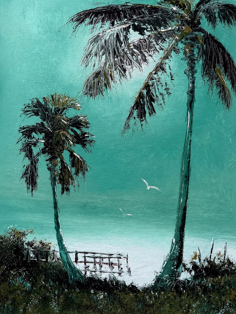 Sam Newton Highwaymen Painting 'River Palms' (1 of 4)
