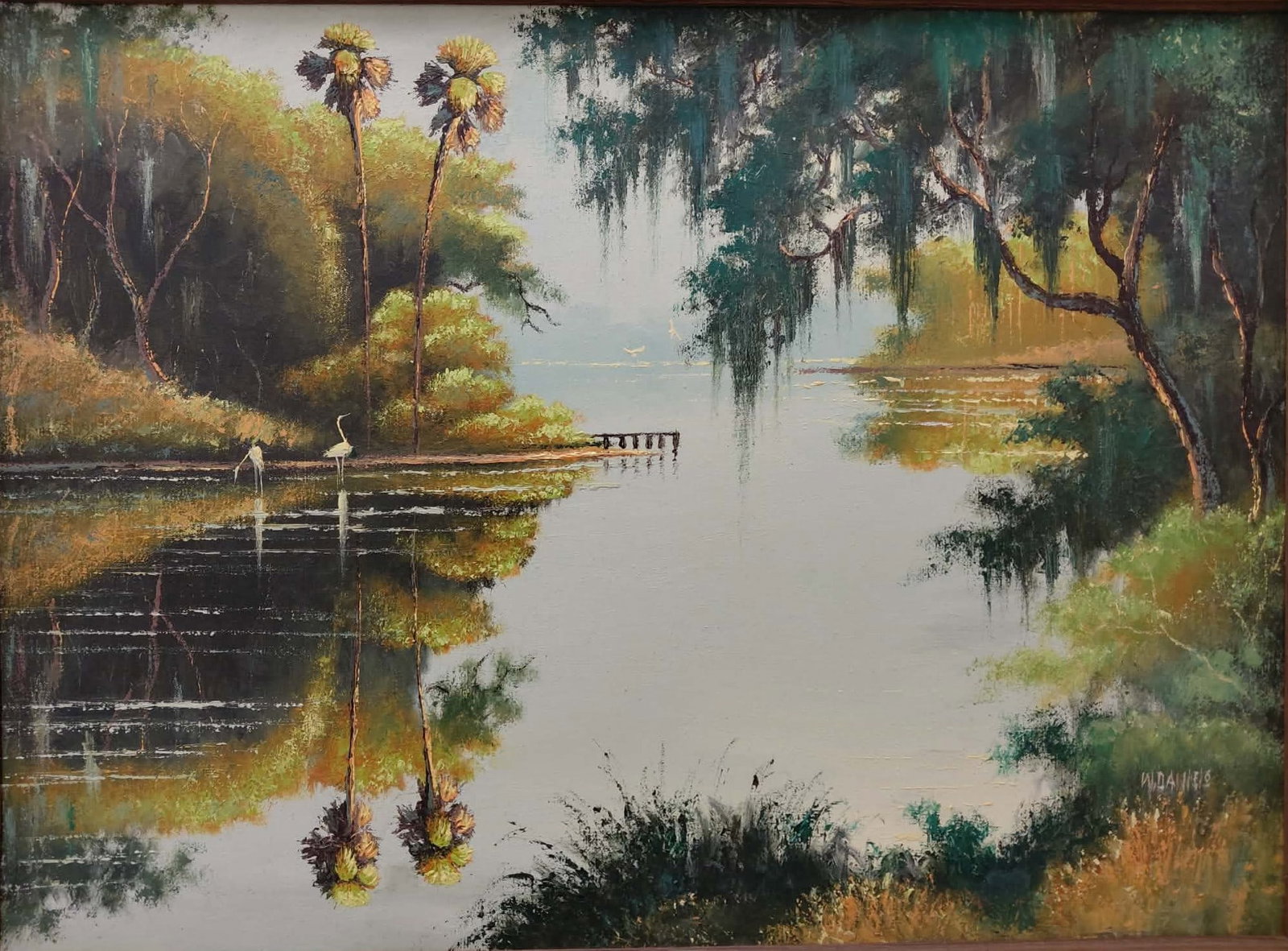 Willie Daniels, Florida Highwaymen Painting, 22 x 30 — The Dock at the Far Bend (1 of 4)