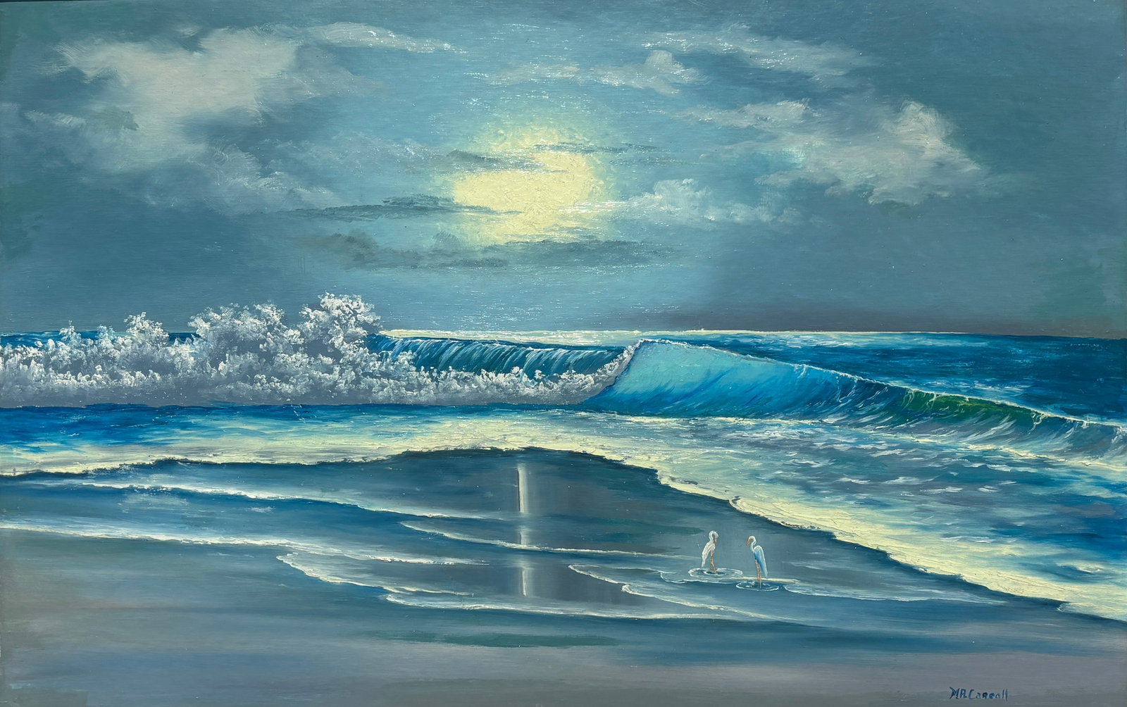 Mary Ann Carroll, Florida Highwaymen Painting, 24 x 36 — Moonlight Breaking (1 of 5)
