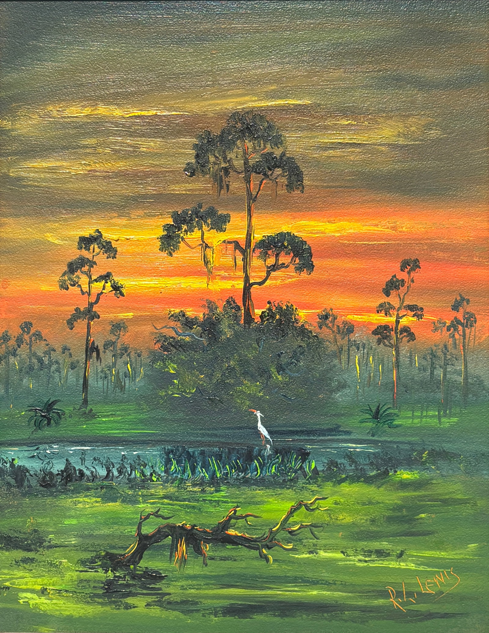 R.L. Lewis, Florida Highwaymen Painting, 16 x 12 — Chromatic Escalation (1 of 5)