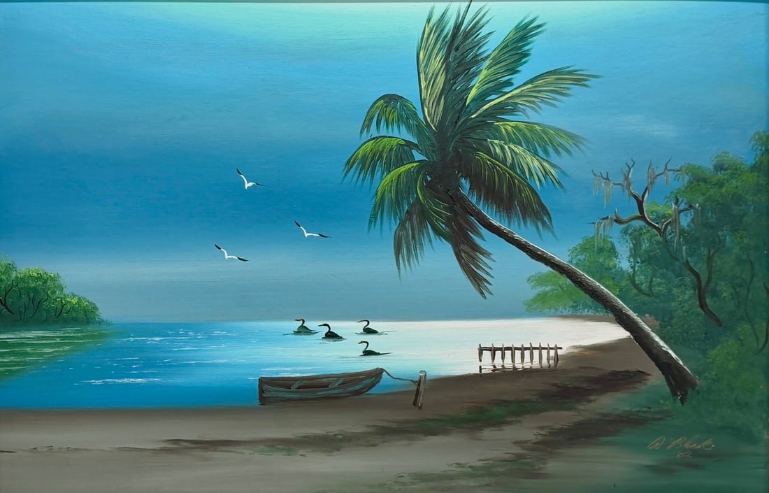 Al Black Florida Highwaymen Painting 22.5 x 34.5 Anhingas Heading West (1 of 5)