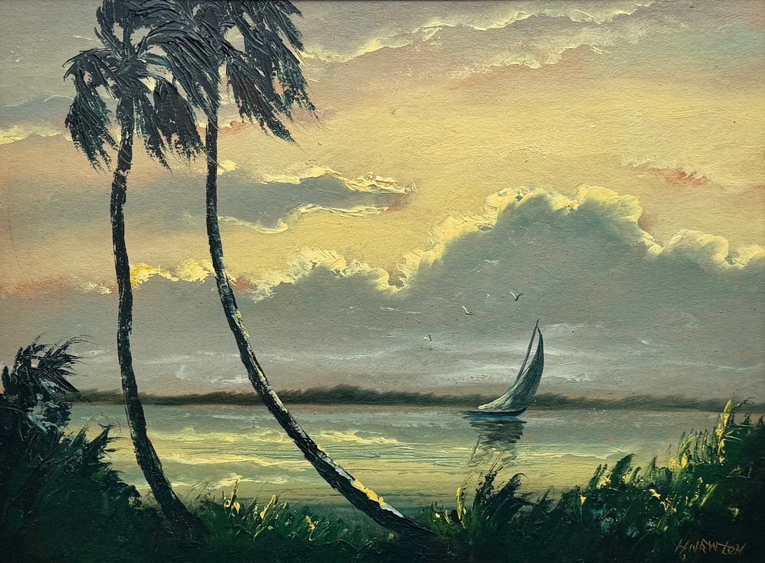 Harold Newton Florida Highwaymen Painting 17 x 23 Sail Into the Gathering Weather (1 of 5)