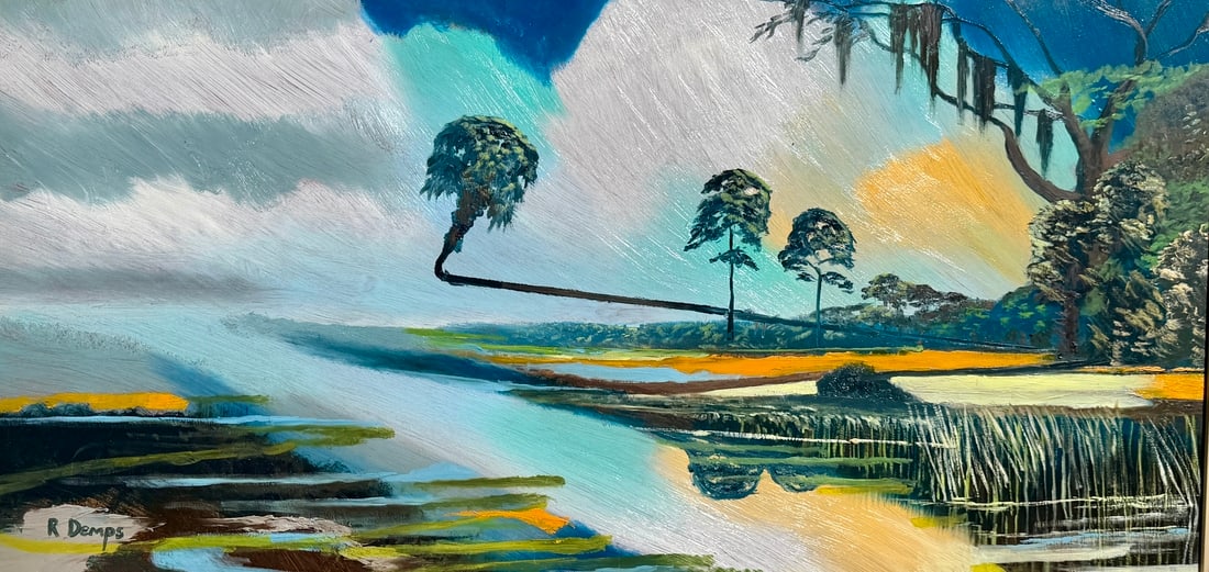Rodney Demps Florida Highwaymen Painting 24 x 48 The Long Palm (1 of 5)