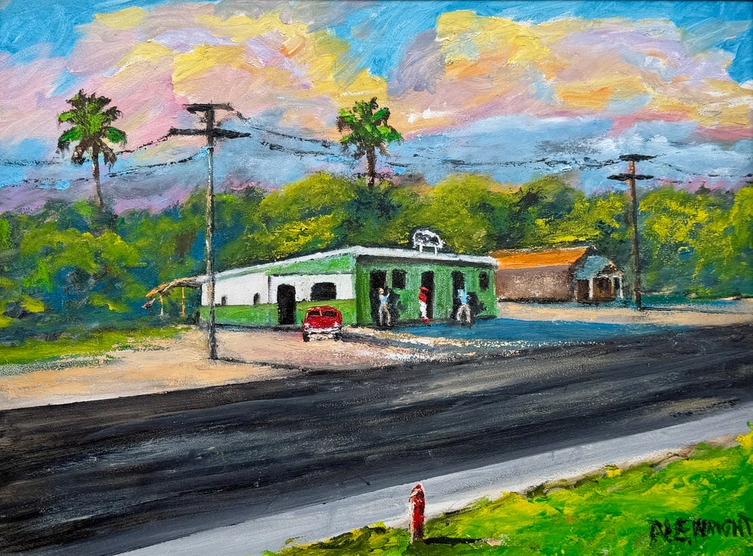 Norman Wright Florida Landscape Painting 18 x 24 Along the Road at Eddies (1 of 5)