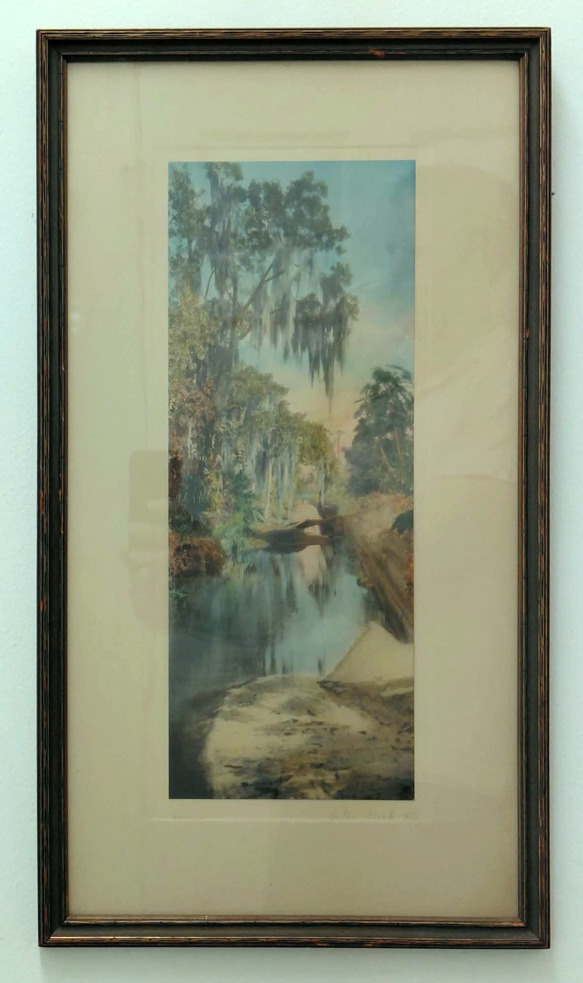 James Harris Colored Engraving 17x7- 'Gator Creek' (1 of 5)