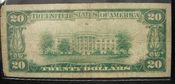 1929 $20 U.S. NATIONAL CURRENCY NOTE. - 4