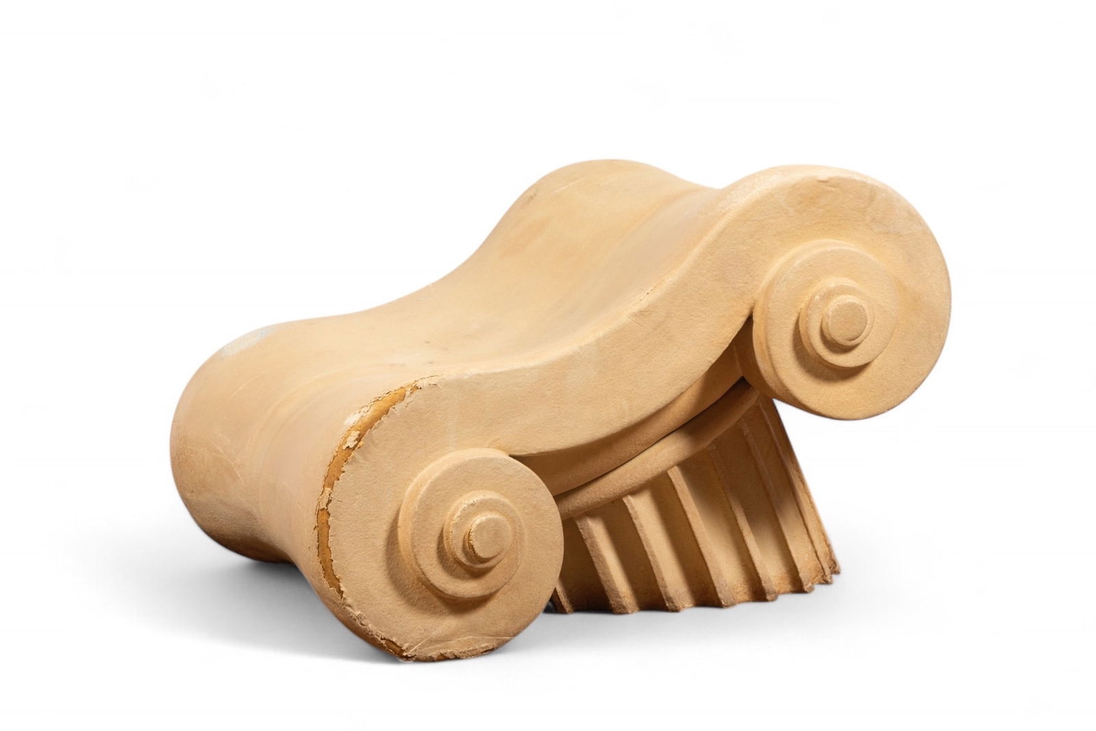 Studio 65 Capitello lowchair Guflex: Studio 65CapitelloFireside chairGuflex" expanded polyurethane with differentiated load-bearing capacity covered with "Guflac" elastic paintGufram edition numbered 19/500Creation date: 1983H82 W120 D17