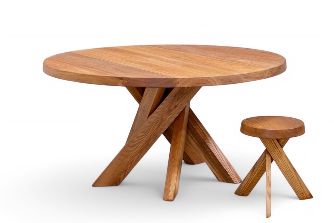 Pierre CHAPO T 21 Table: Pierre CHAPOT21TableElmCreation date: circa 1970 H72 D139.5 cmBorn in Paris in 1927, Pierre Chapo is recognized as one of the most influential French cabinetmakers and designers of the 20th century. A