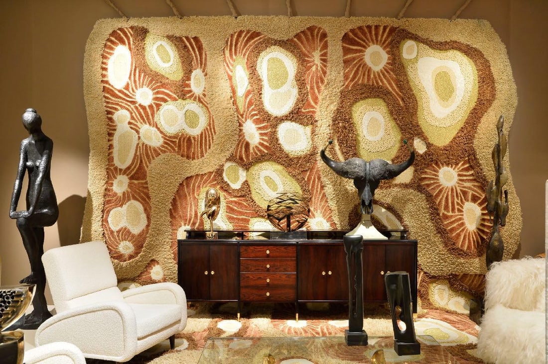 Fabrice AussetMéditerranéeTapisLaine, soie et lurex, noué mainDate de création : 2018L493,2 (1 of 8)