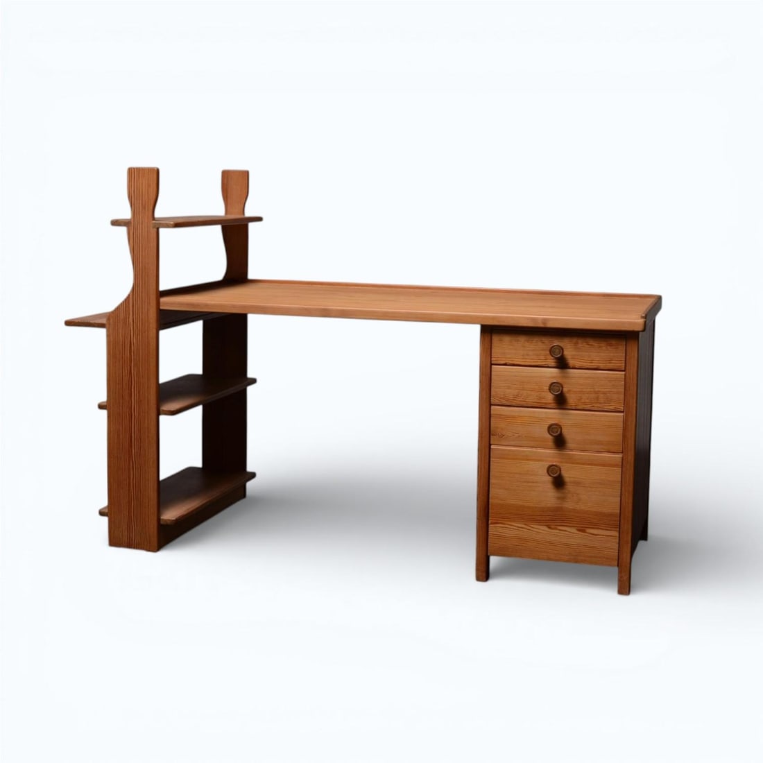 Carl Malmsten (1888-1972) .Bureau.Pin .Date de création : vers 1950 .H75 L165 P67 cm ..Bureau en (1 of 6)
