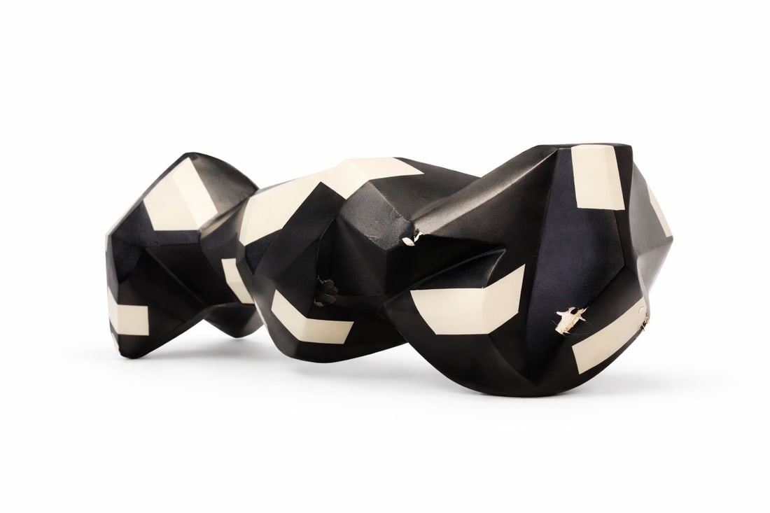 Piero Cipolat .Maquette sculpture cinétique.Date de création : 1980.H15 L45 P15 cm ..Témoignage: Piero Cipolat .Maquette sculpture cinétique.Date de création : 1980.H15 L45 P15 cm ..Témoignage de la recherche cinétique italienne à l'apogée de son développement, cette maquette de sculpture