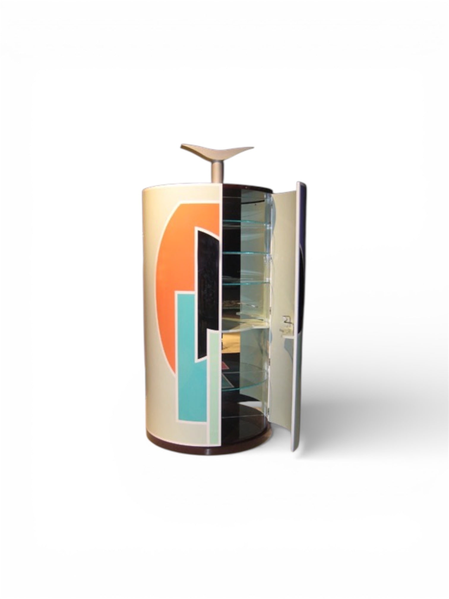 Alessandro Mendini .Los Angeles.Meuble-bar.Bois laqué brillant en 6 couleurs. Intérieur avec (1 of 5)