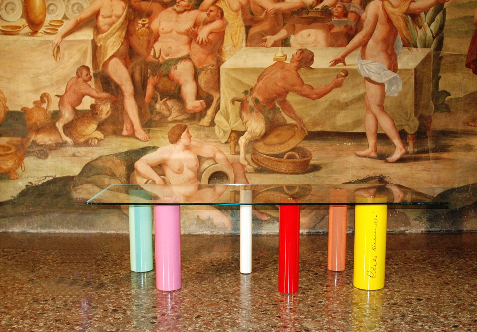 Mimmo Paladino .Palafitte.Table.Édition Cleto Munari.H74 L260 P105 cm avec 6 pieds..Quasi neuf /: Mimmo Paladino .Palafitte.Table.Édition Cleto Munari.H74 L260 P105 cm avec 6 pieds..Quasi neuf / utilisé uniquement pour des expositions d’art et.de design.