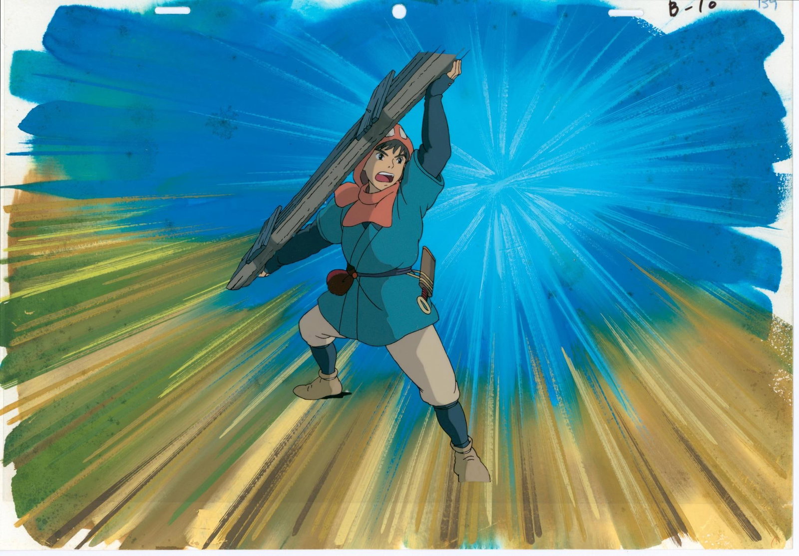 Princess Mononoke (????????) Ashitaka Hand-painted celluloid sheet used in the production (1 of 2)