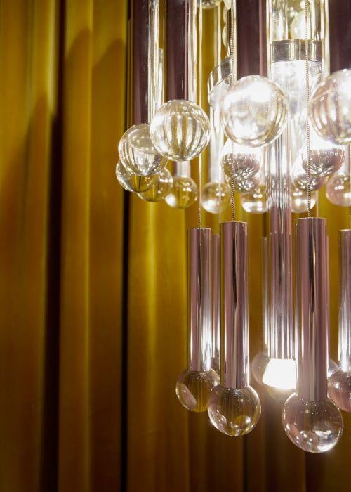 Gaetano Sciolari (1927-1994) Ceiling Lamp Glass sphere and steel structure Date of creation: 1970s H - 3