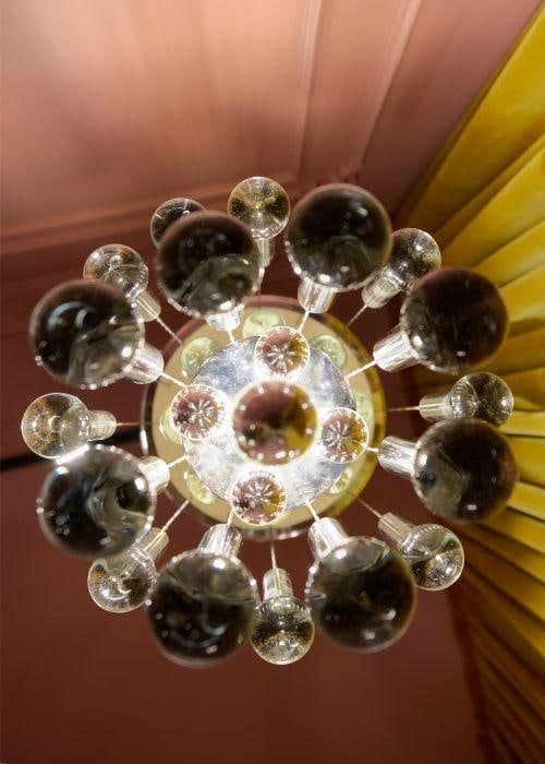 Gaetano Sciolari (1927-1994) Ceiling Lamp Glass sphere and steel structure Date of creation: 1970s H - 5